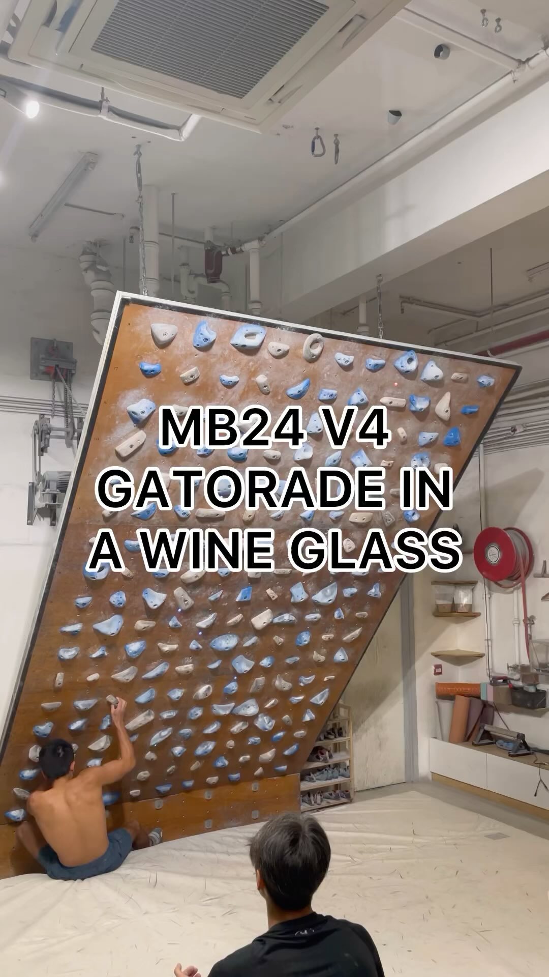 Gatorade in a wine glass, 6B+/V4 benchmark